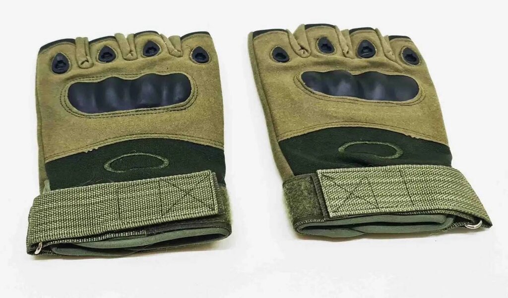 Рукавички тактичні з відкритими пальцями Tactical Gloves L Олива (GLL-O) від компанії інтернет-магазин "БИТПРОМТОРГ" - фото 1