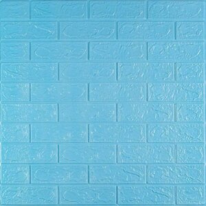 Самоклеюча декоративна 3D панель під блакитну цеглу 700х770х3мм (005-3)