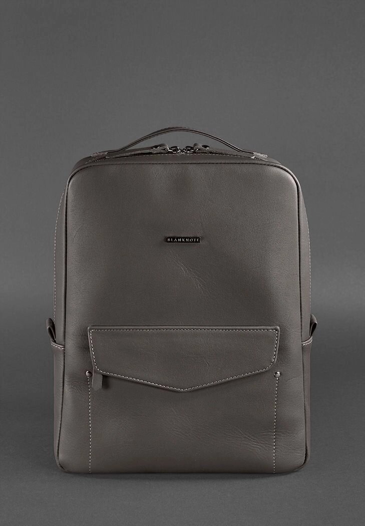 Шкіряний міський рюкзак на блискавці BlankNote Cooper Мокко (BN-BAG-19-beige) від компанії інтернет-магазин "БИТПРОМТОРГ" - фото 1