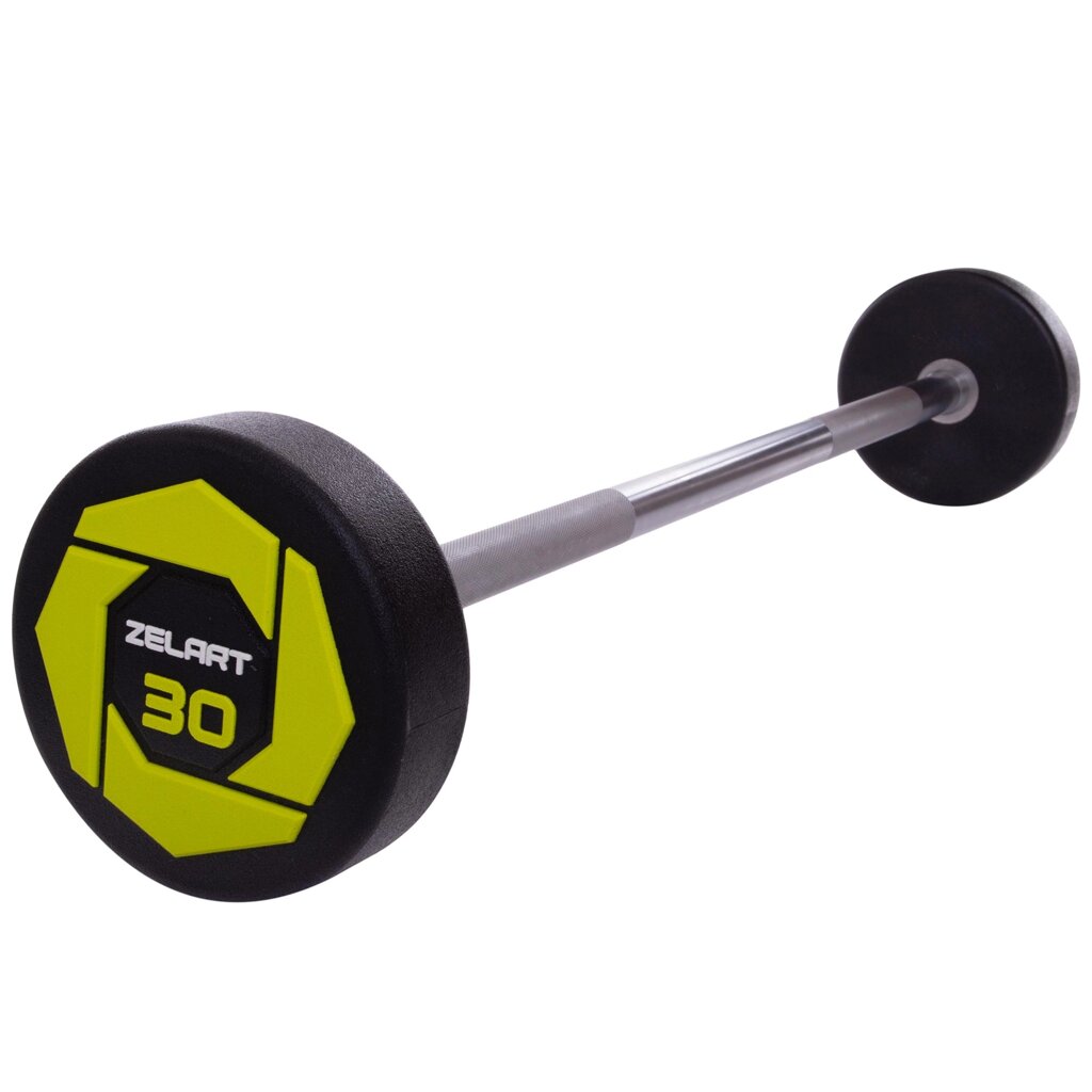 Штанга фіксована пряма поліуретанова Zelart Urethane Barbell TA-2689-30 30кг від компанії інтернет-магазин "БИТПРОМТОРГ" - фото 1