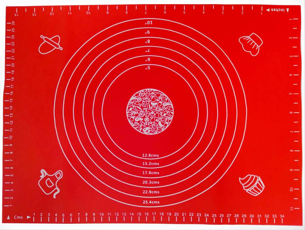 Силіконовий килимок 40х30 см з розміткою червоний Vincent-1409 від компанії інтернет-магазин "БИТПРОМТОРГ" - фото 1