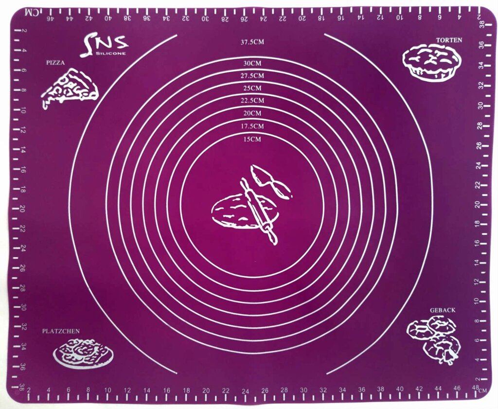 Силіконовий килимок 50 х 40 см з розміткою фіолетовий SnS від компанії інтернет-магазин "БИТПРОМТОРГ" - фото 1