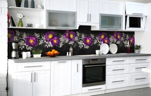 Скинали на кухню Zatarga «Квіткова композиція» 600х2000 мм вінілова 3Д Наліпка кухонний фартух самоклеюча