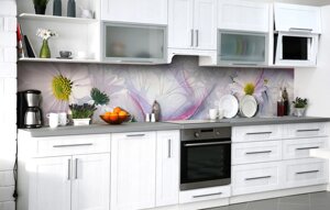 Скинали на кухню Zatarga «Здивування хризантеми» 600х2000 мм вінілова 3Д Наліпка кухонний фартух