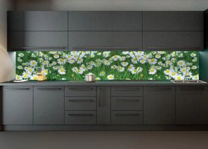 Наліпки кухонний фартух Zatarga "горобинові в траві" 600х2000 мм зелений