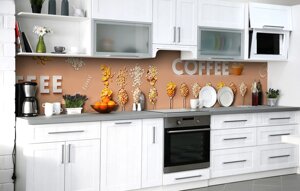 Скинали на кухню Zatarga «Мюслі і кава» 600х2000 мм вінілова 3Д Наліпка кухонний фартух самоклеюча