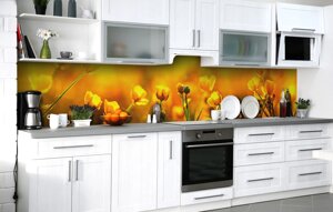 Скинали на кухню Zatarga «Жовті надії» 600х2000 мм вінілова 3Д Наліпка кухонний фартух самоклеюча