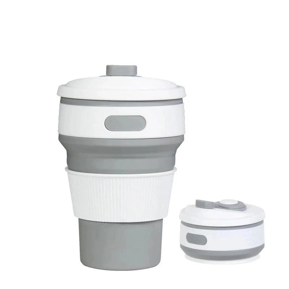 Склянка розкладна силіконова COLLAPSIBLE Coffee Cup 350 ml Сірий (101045GR) від компанії інтернет-магазин "БИТПРОМТОРГ" - фото 1