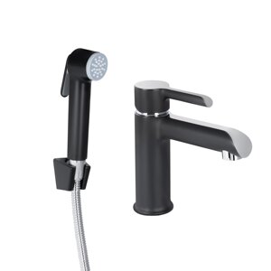 Змішувач для раковини Qtap Grand (з гігієнічним душем) QTGRA272CRB45672 Chrome/Black