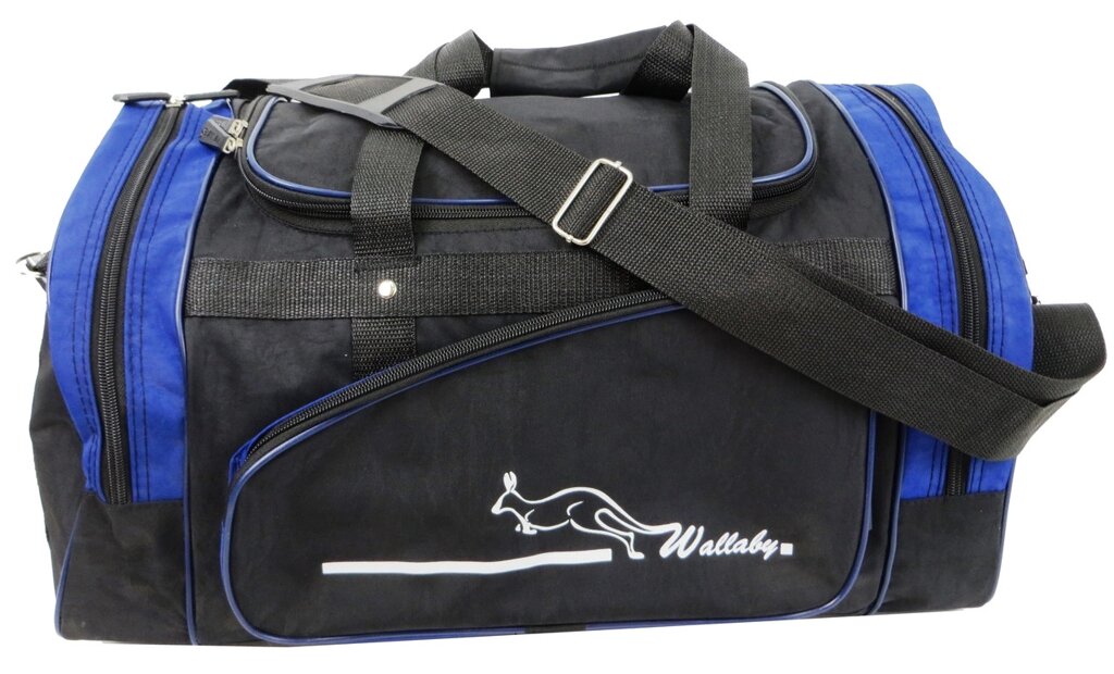Спортивна сумка Wallaby 271-4 25L Чорна із синім від компанії інтернет-магазин "БИТПРОМТОРГ" - фото 1