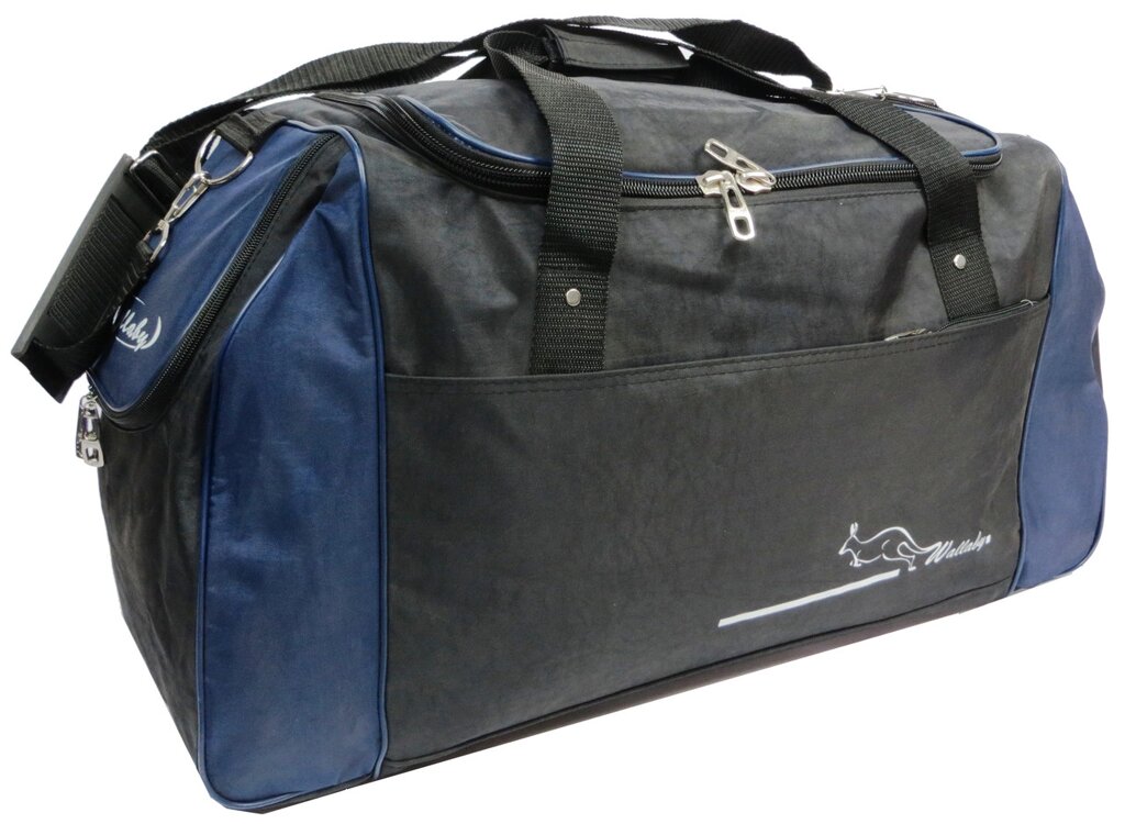 Спортивна сумка Wallaby 447-1 5L Чорний із синім від компанії інтернет-магазин "БИТПРОМТОРГ" - фото 1