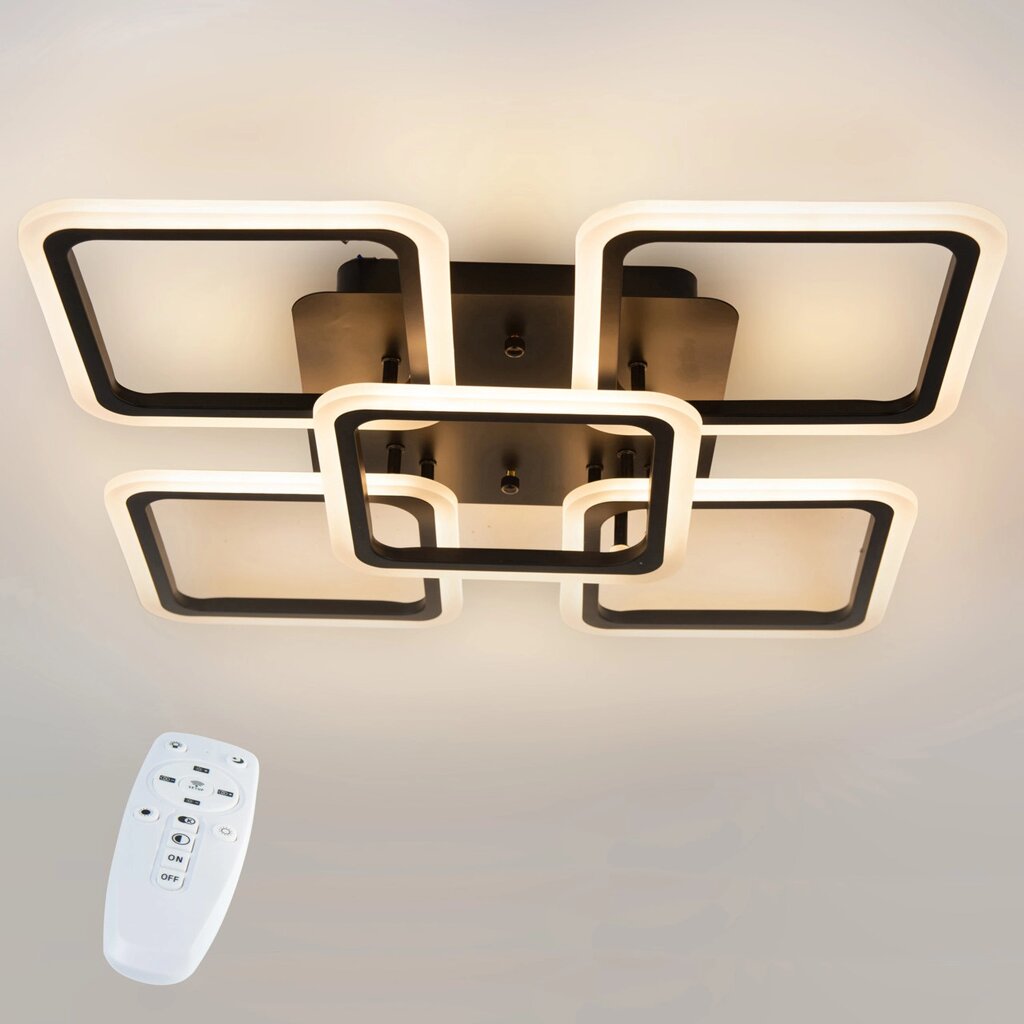 Стельова LED люстра світлодіодний світильник Sunlight чорний 5331/4+1 від компанії інтернет-магазин "БИТПРОМТОРГ" - фото 1