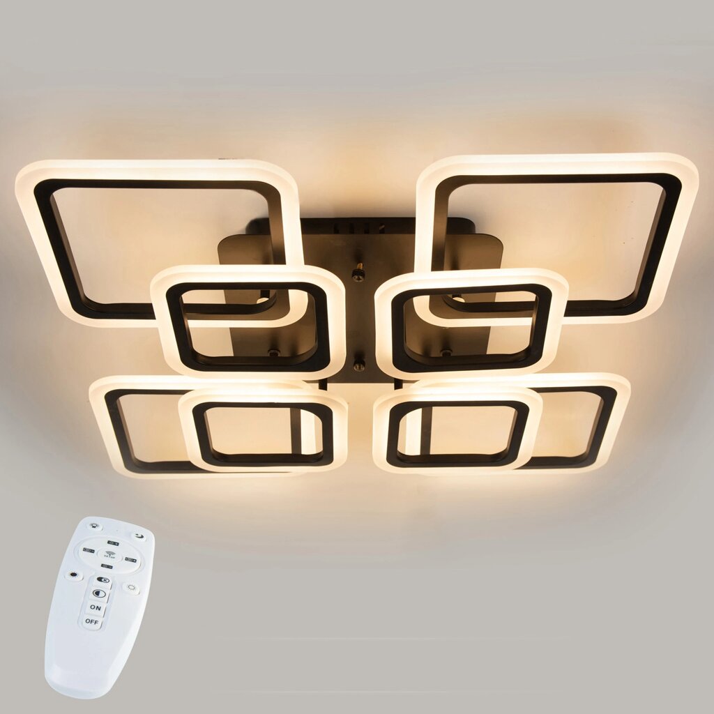 Стельова LED люстра світлодіодний світильник Sunlight чорний 5331/4+4 від компанії інтернет-магазин "БИТПРОМТОРГ" - фото 1