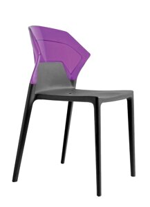Стілець Papatya Ego-S антрацит сидіння, верх прозоро-пурпурний