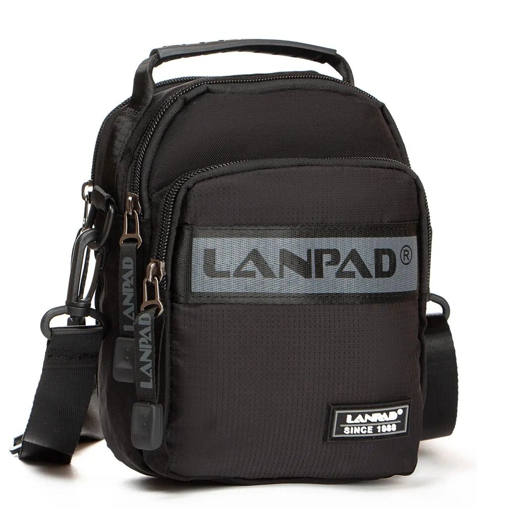 Сумка чоловіча LANPAD 15*21*8 см Чорний (LAN82005 black) від компанії інтернет-магазин "БИТПРОМТОРГ" - фото 1