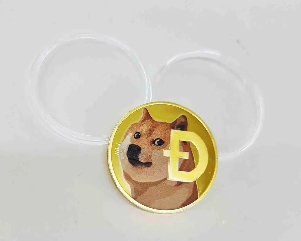 Сувенірна монета Eurs Dogecoin DOGE Золотий колір (DOGE-G-2) від компанії інтернет-магазин "БИТПРОМТОРГ" - фото 1