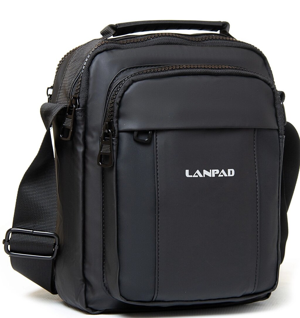 Тканинна чоловіча сумка наплічна Lanpad LAN3778 Чорний від компанії інтернет-магазин "БИТПРОМТОРГ" - фото 1
