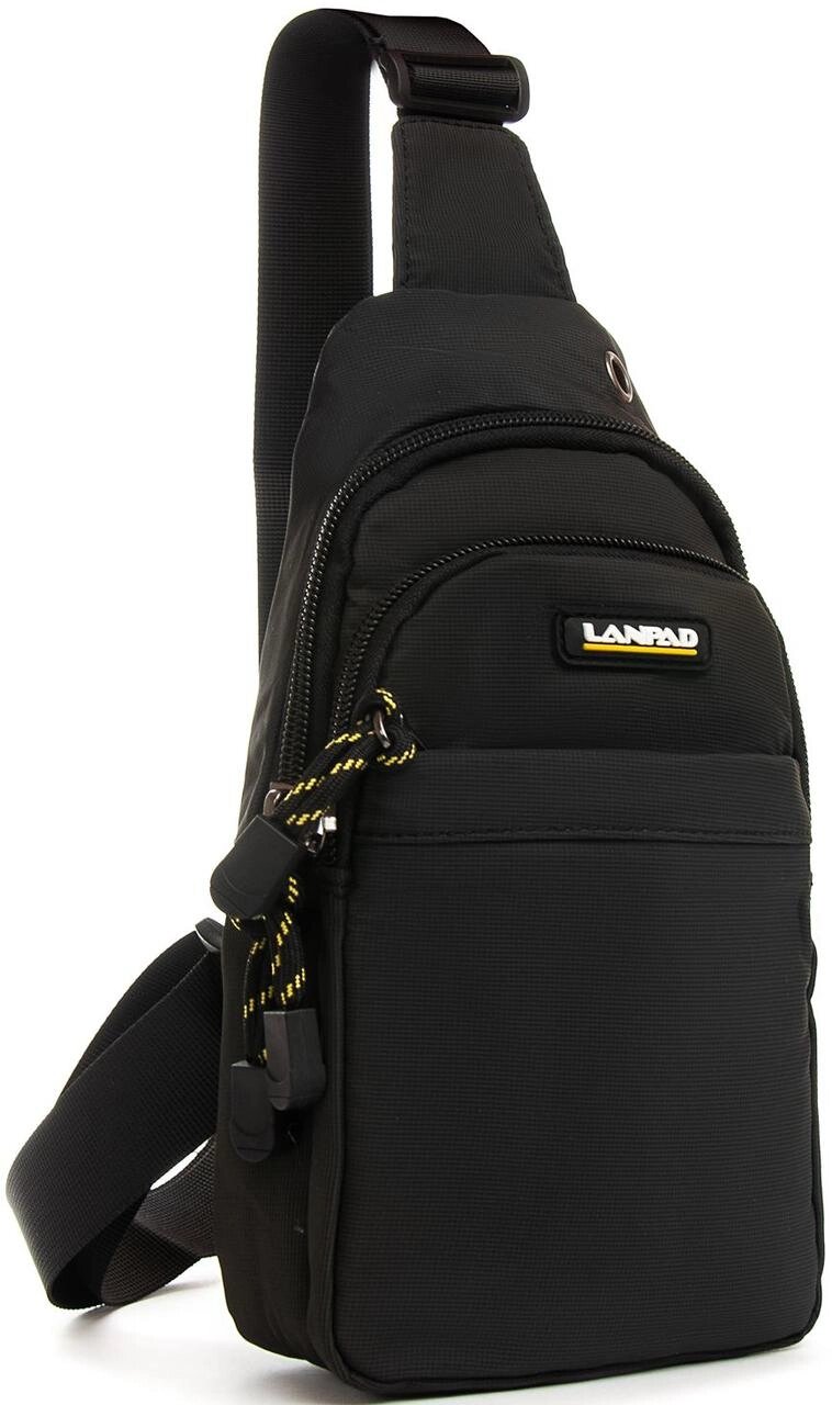 Тканинна чоловіча сумка слінг Lanpad LAN3787 Чорний від компанії інтернет-магазин "БИТПРОМТОРГ" - фото 1