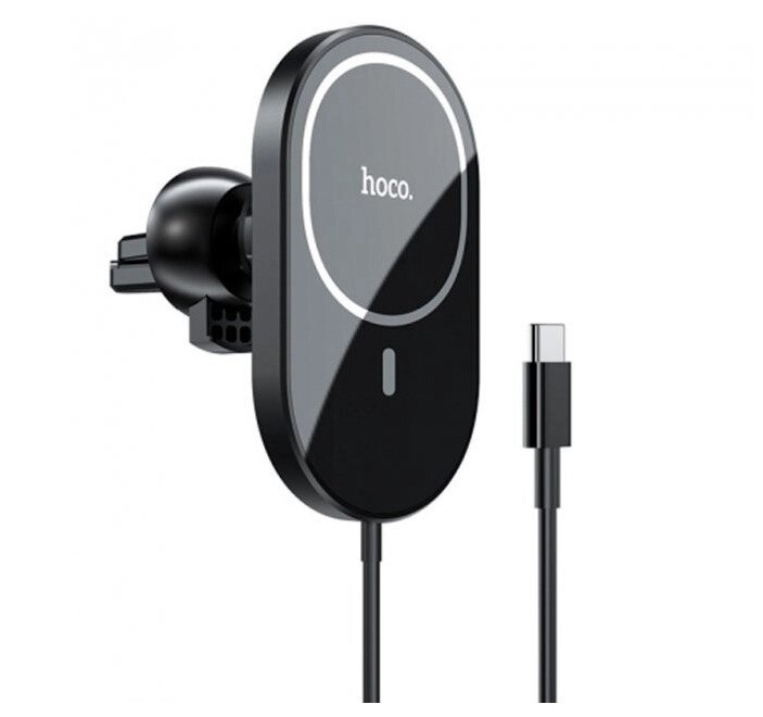 Тримач для телефону у авто Hoco CA90 з бездротовою зарядкою від компанії інтернет-магазин "БИТПРОМТОРГ" - фото 1