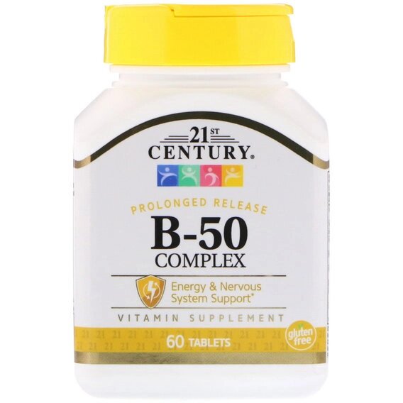 У комплекс 21st Century Vitamin B-50 Complex 60 Tabs від компанії інтернет-магазин "БИТПРОМТОРГ" - фото 1