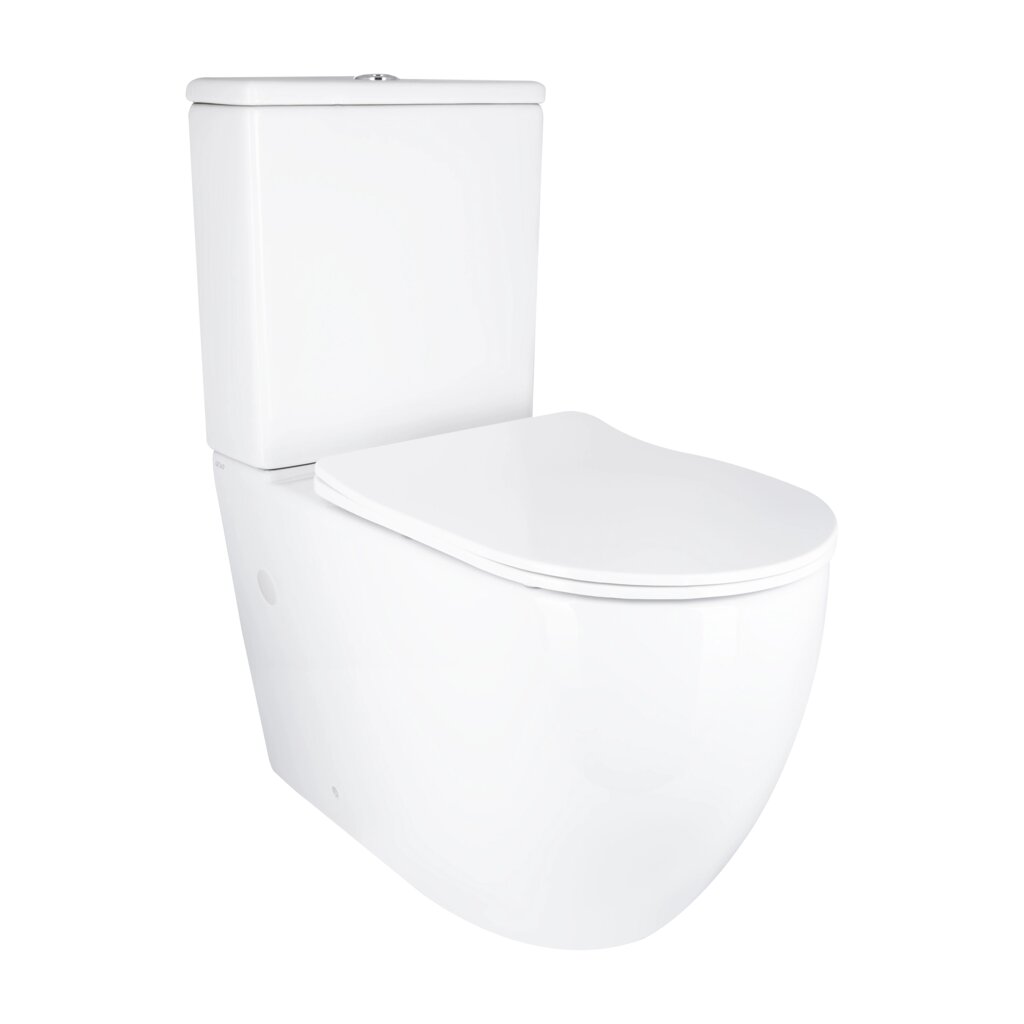 Унітаз підлоговий Qtap Grand Ultra Quiet безобідковий з сидінням Soft-close WHITE QT26228301W від компанії інтернет-магазин "БИТПРОМТОРГ" - фото 1