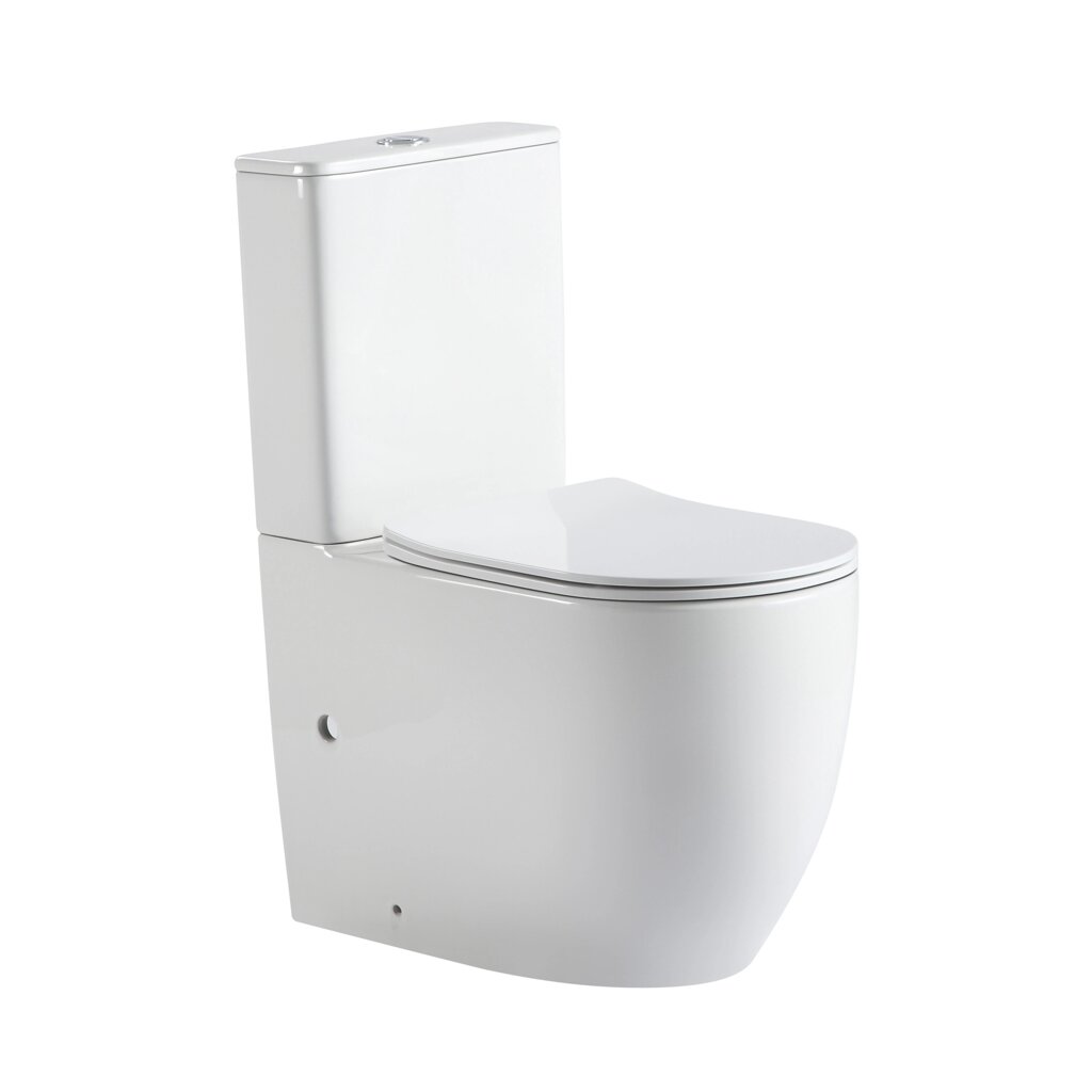 Унітаз підлоговий Qtap Robin New Ultra Quiet безобідковий з сидінням Soft-close WHITE QT13226083AW від компанії інтернет-магазин "БИТПРОМТОРГ" - фото 1