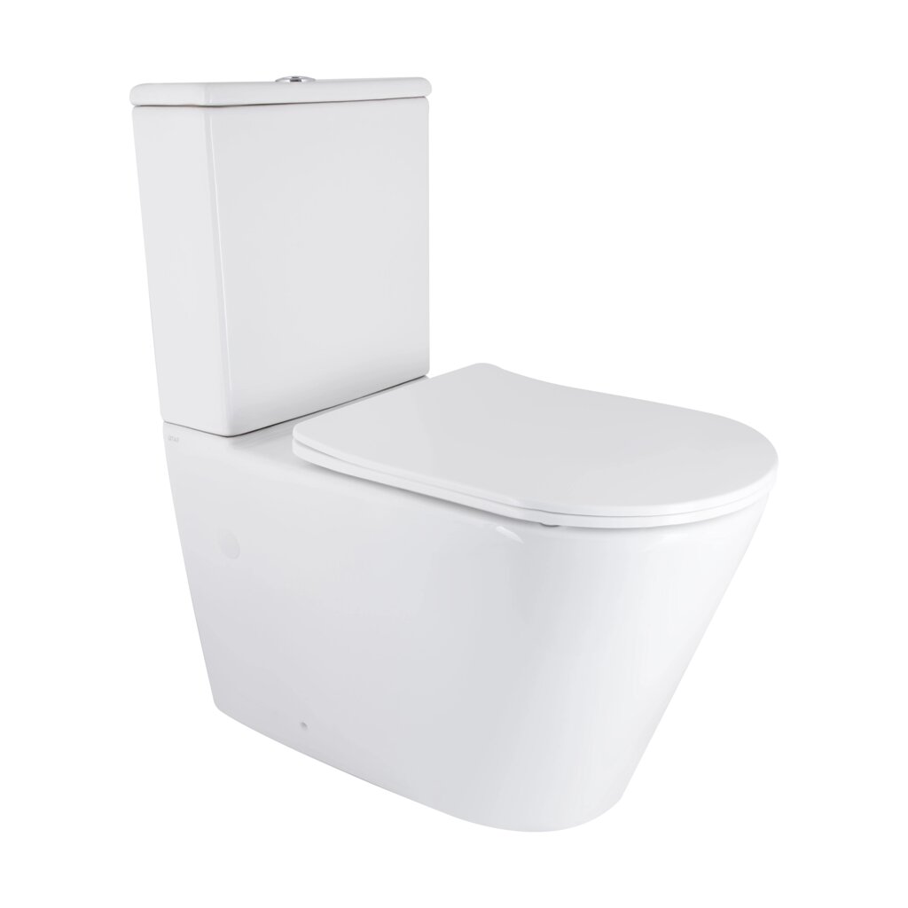 Унітаз підлоговий Qtap Vlasta Ultra Quiet безобідковий з сидінням Soft-close WHITE QT28228300W від компанії інтернет-магазин "БИТПРОМТОРГ" - фото 1