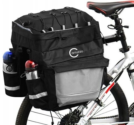 Велосипедна сумка на багажник велоштани з дощовиком Nobrand L34F 55L Чорна від компанії інтернет-магазин "БИТПРОМТОРГ" - фото 1