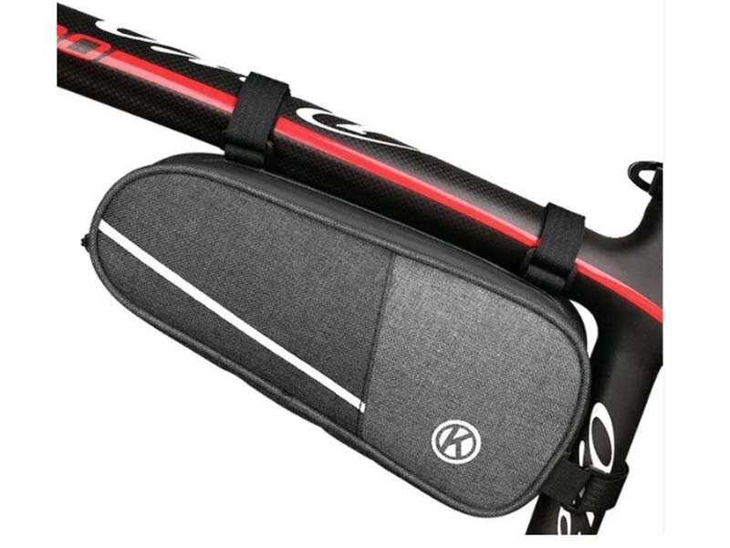 Велосипедна сумка під раму зі світловідбиваючою смужкою B-Soul Чорно-сірий від компанії інтернет-магазин "БИТПРОМТОРГ" - фото 1