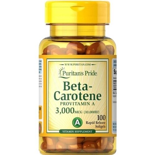 Вітамін A Puritan's Pride Beta-Carotene 10.000 IU 100 Softgels від компанії інтернет-магазин "БИТПРОМТОРГ" - фото 1