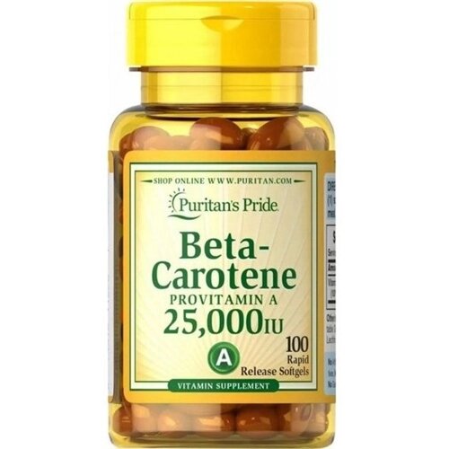 Вітамін A Puritan's Pride Beta-Carotene 25,000 IU 100 Softgels від компанії інтернет-магазин "БИТПРОМТОРГ" - фото 1