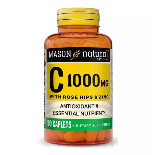 Вітамін C Mason Natural Vitamin C 1000 mg with Rose Hips & Zinc 100 Caplets від компанії інтернет-магазин "БИТПРОМТОРГ" - фото 1