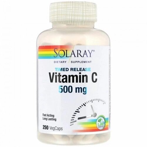 Вітамін C Solaray Vitamin C 500 mg 250 Veg Caps від компанії інтернет-магазин "БИТПРОМТОРГ" - фото 1