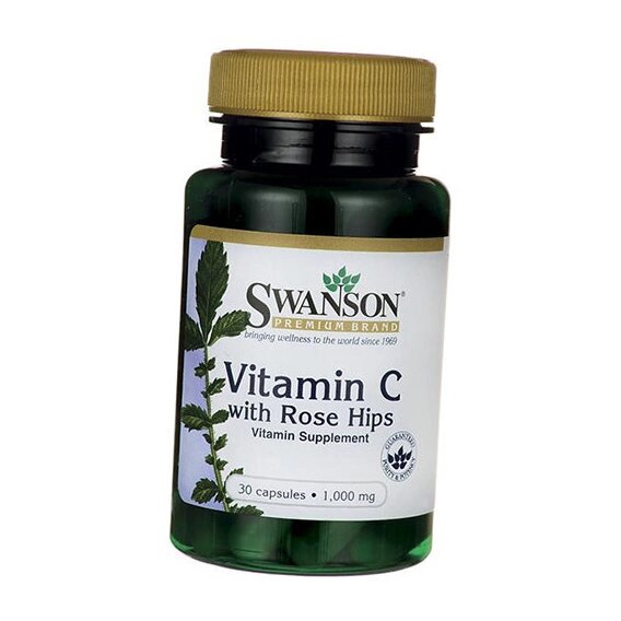 Вітамін C Swanson Vitamin C with Rose Hips 1000 mg 30 Caps SWA-11251 від компанії інтернет-магазин "БИТПРОМТОРГ" - фото 1