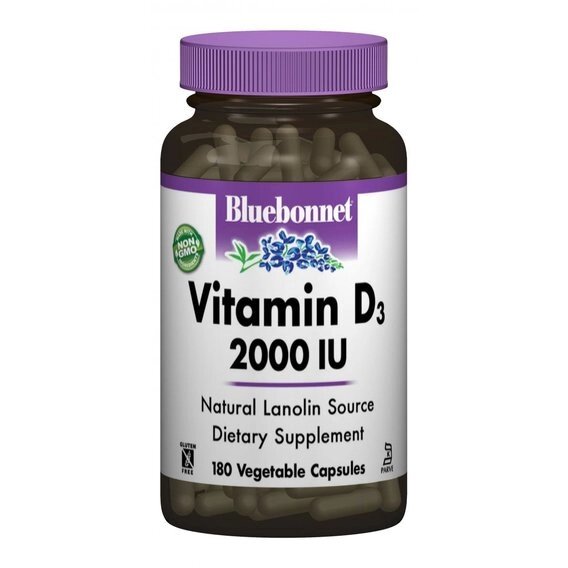 Вітамін D Bluebonnet Nutrition Vitamin D3 2000IU 180 Veg Caps від компанії інтернет-магазин "БИТПРОМТОРГ" - фото 1