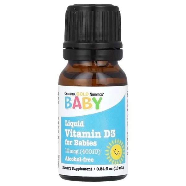 Вітамін D California Gold Nutrition Baby Vitamin D3 400 IU 10 мл від компанії інтернет-магазин "БИТПРОМТОРГ" - фото 1