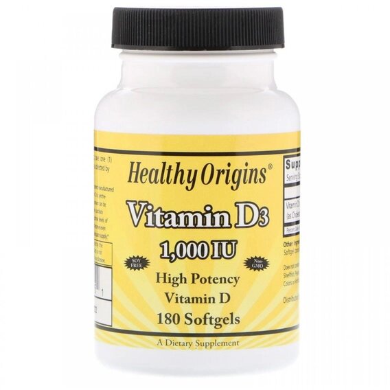 Вітамін D Healthy Origins Vitamin D3 1,000 IU 180 Softgels від компанії інтернет-магазин "БИТПРОМТОРГ" - фото 1