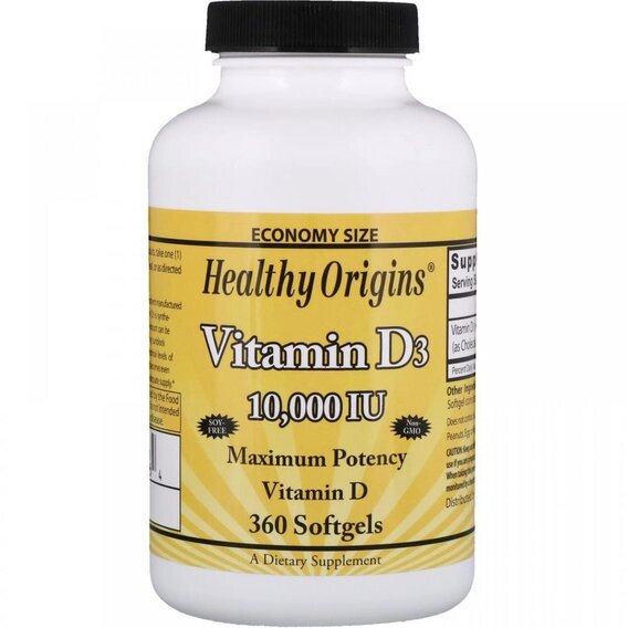 Вітамін D Healthy Origins Vitamin D3 10000 IU 360 Softgels від компанії інтернет-магазин "БИТПРОМТОРГ" - фото 1