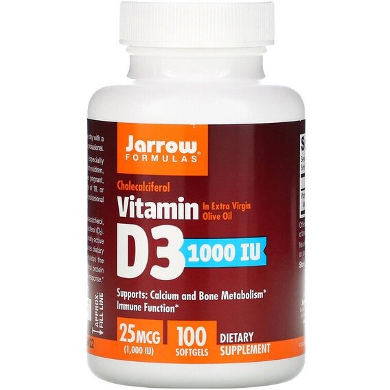 Вітамін D Jarrow Formulas Vitamin D3 1000 IU 100 Softgels JRW30003 від компанії інтернет-магазин "БИТПРОМТОРГ" - фото 1