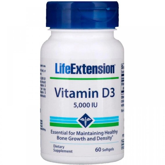 Вітамін D Life Extension Vitamin D3 5,000 IU 60 Softgels від компанії інтернет-магазин "БИТПРОМТОРГ" - фото 1