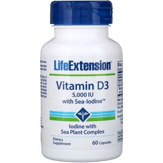 Вітамін D Life Extension Vitamin D3 with Sea-Iodine 5,000 IU 60 Caps від компанії інтернет-магазин "БИТПРОМТОРГ" - фото 1