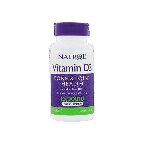 Вітамін D Natrol Vitamin D3 10,000 IU 60 Tabs від компанії інтернет-магазин "БИТПРОМТОРГ" - фото 1