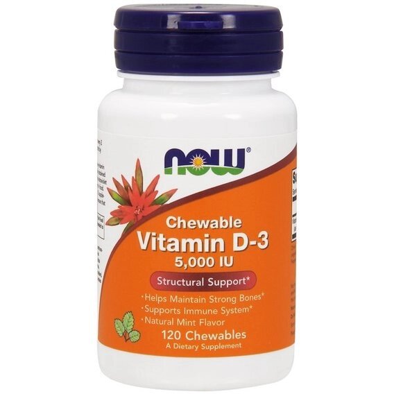 Вітамін D NOW Foods Chewable Vitamin D-3, 5,000 IU 120 Chewables Natural Mint Flavor NOW-00358 від компанії інтернет-магазин "БИТПРОМТОРГ" - фото 1