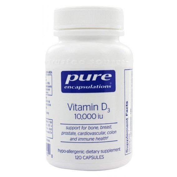 Вітамін D Pure Encapsulations Vitamin D3 10,000 UI 120 Caps PE-01195 від компанії інтернет-магазин "БИТПРОМТОРГ" - фото 1