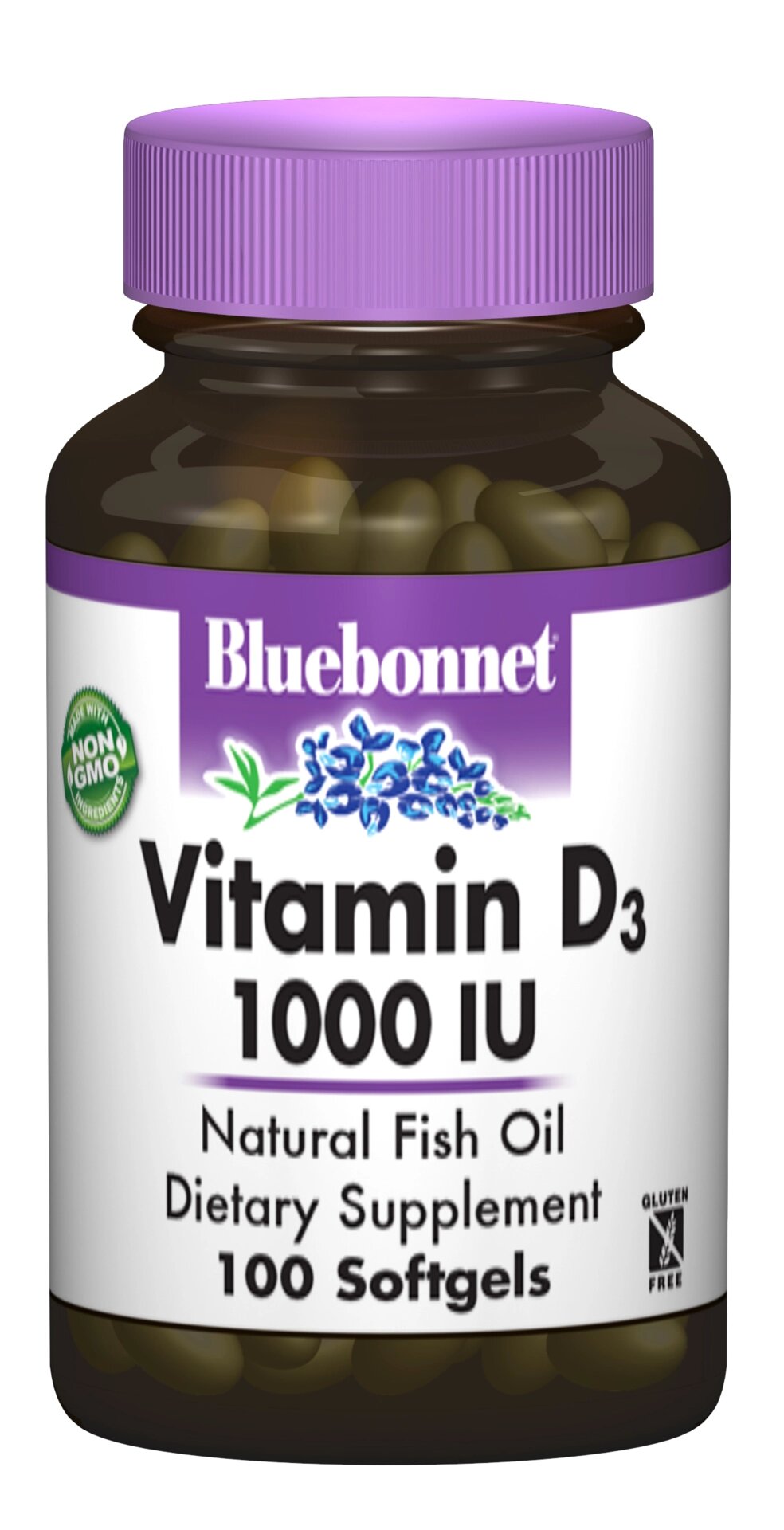 Вітамін D3 1000IU Bluebonnet Nutrition 100 желатинових капсул від компанії інтернет-магазин "БИТПРОМТОРГ" - фото 1