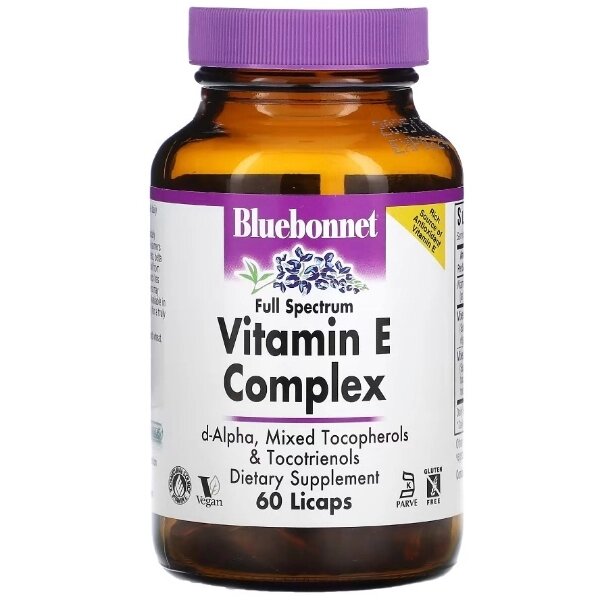 Вітамін E Bluebonnet Nutrition Full Spectrum Vitamin E Complex 60 Caps від компанії інтернет-магазин "БИТПРОМТОРГ" - фото 1