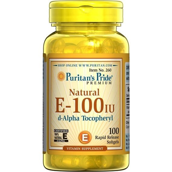 Вітамін E Puritan's Pride Vitamin E-100 IU 100% Natural 100 Softgels від компанії інтернет-магазин "БИТПРОМТОРГ" - фото 1