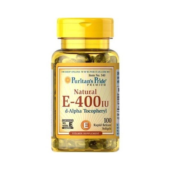 Вітамін E Puritan's Pride Vitamin E-400 IU 100% Natural 100 Softgels від компанії інтернет-магазин "БИТПРОМТОРГ" - фото 1