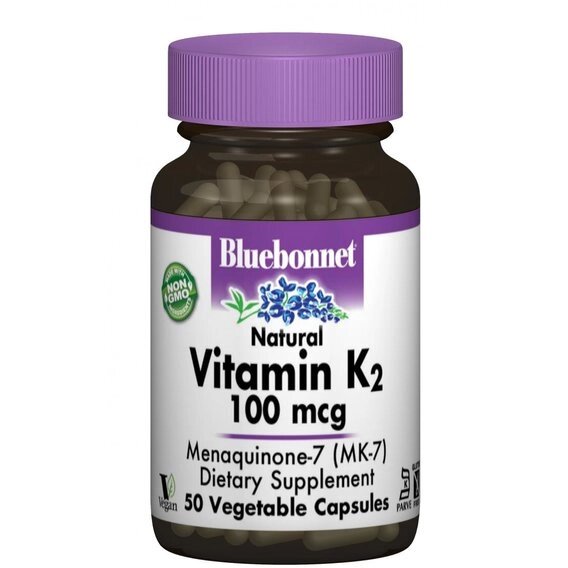 Вітамін K Bluebonnet Nutrition Vitamin К2 100 mcg 50 Veg Caps від компанії інтернет-магазин "БИТПРОМТОРГ" - фото 1