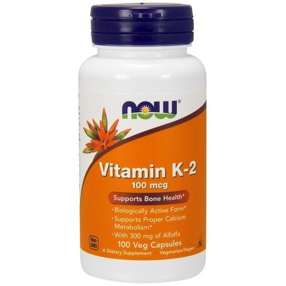 Вітамін K NOW Foods Vitamin K-2 100 mcg 100 Veg Caps від компанії інтернет-магазин "БИТПРОМТОРГ" - фото 1